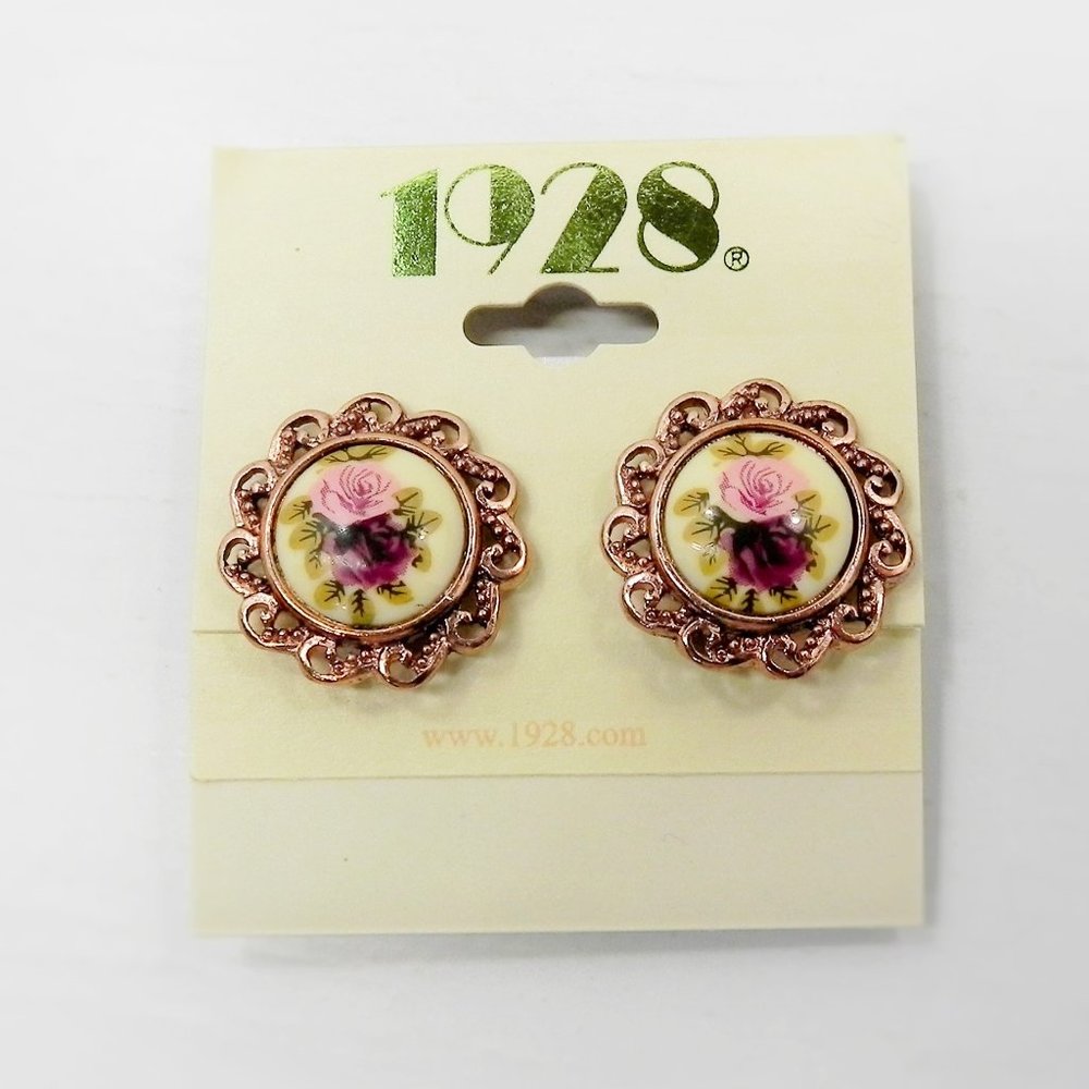 1928 Flower Clip-On Earrings
